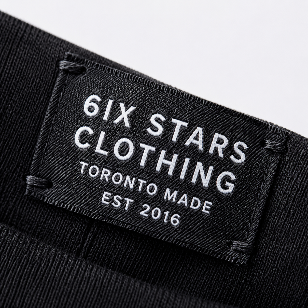 6ix Stars Clothing — Toronto Made — Est 2016 woven brand label